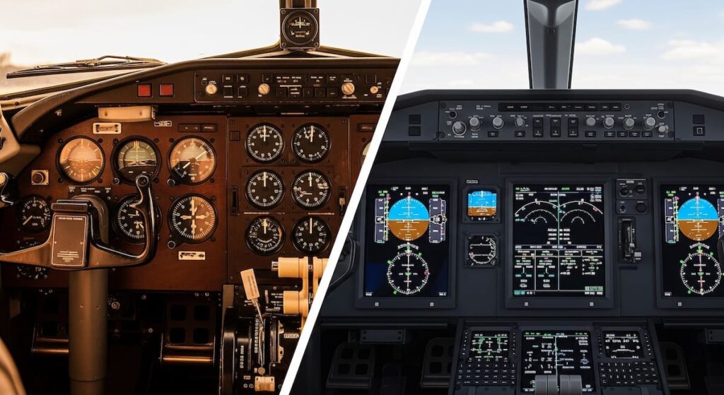 Vintage Cockpits vs. Modern Glass Panels